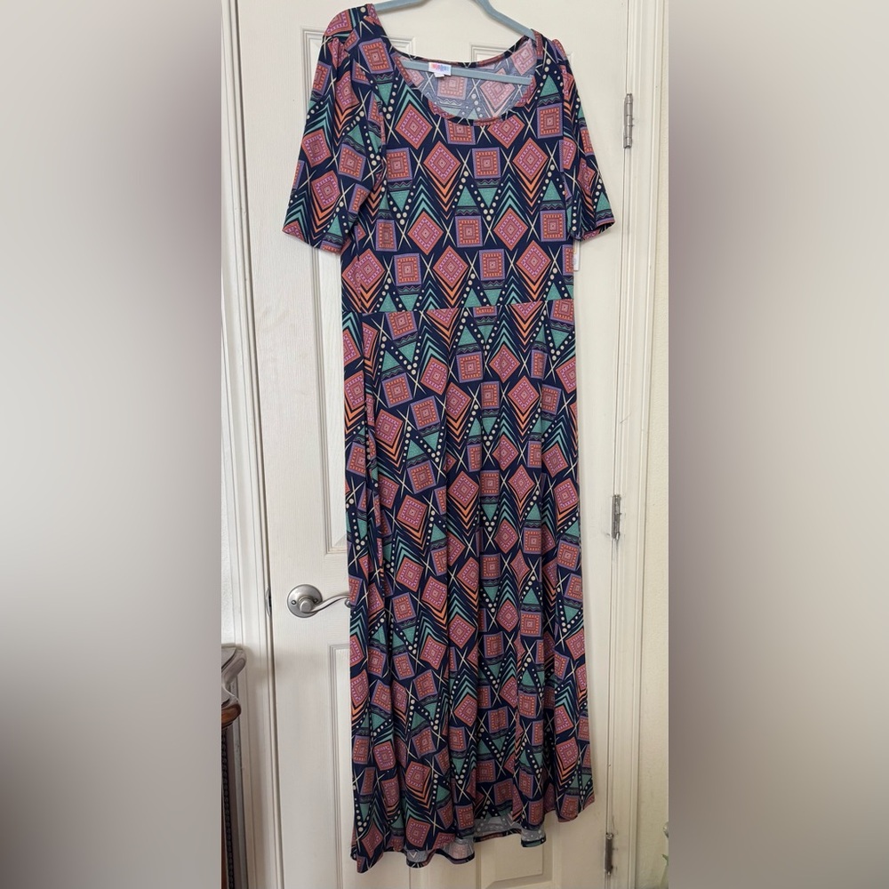 LuLaRoe Vibrant Ana Geometric Maxi Dress